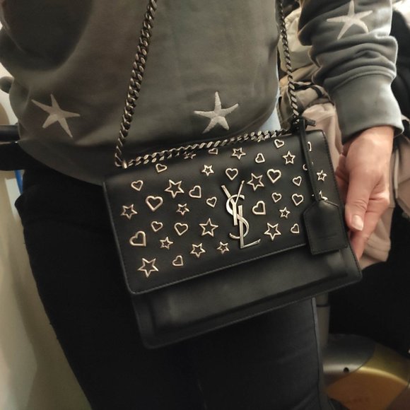 SAINT LAURENT Sunset Stars & Hearts Studded Bag - Picture 16 of 17